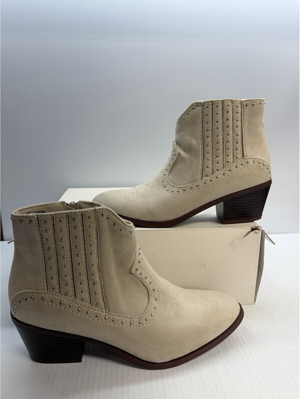 Comfort EST 1946 Tan  Ze Ankle Suede Booties Women's Size 9M Side Zipper